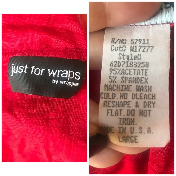 90s red hearts faux wrap shirt. Size L - Picture 5 of 5